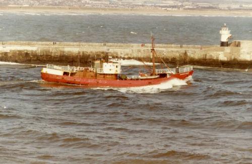 Colour Photograph Showing The Standby Vessel 'grampian Ranger' Leaving Aberdeen Harbour