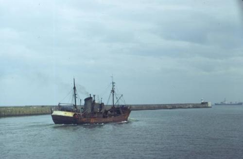 colour slide showing the trawler David Wood in Aberdeen harbour