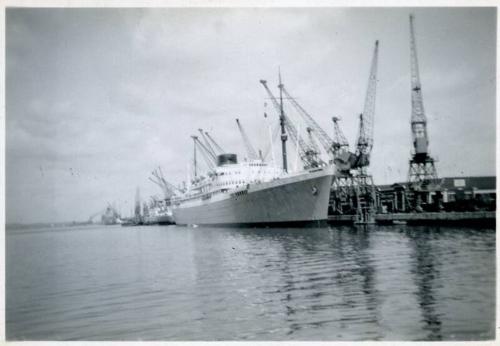 black and white photograph of unidentified vessel