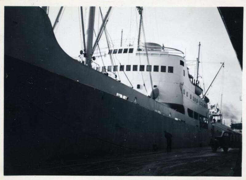 black and white photograph of unidentified vessel