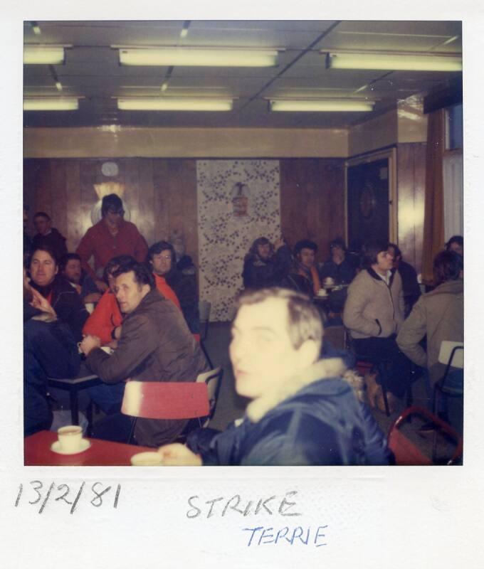 Colour Photograph Showing Fishermen In A Cafe, During A Strike