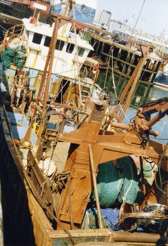 Colour Photograph Showing The Deck Of The Fishing Vessel 'king Crusader' In Aberdeen Harbour