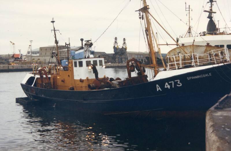 Colour Photograph Showing The Aberdeen Trawler 'spinningdale' A473, View Of Starboard Side