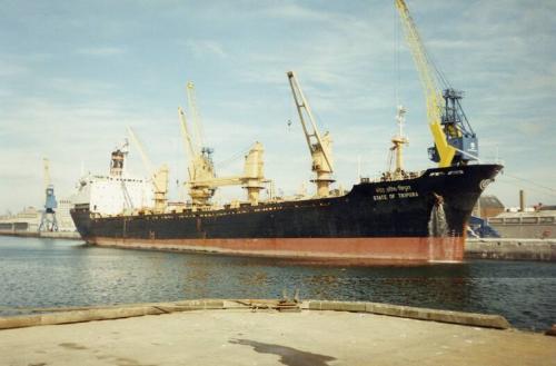 Colour Photograph Showing The Bombay Cargo Vessel 'state Of Tripura' In Aberdeen Harbour