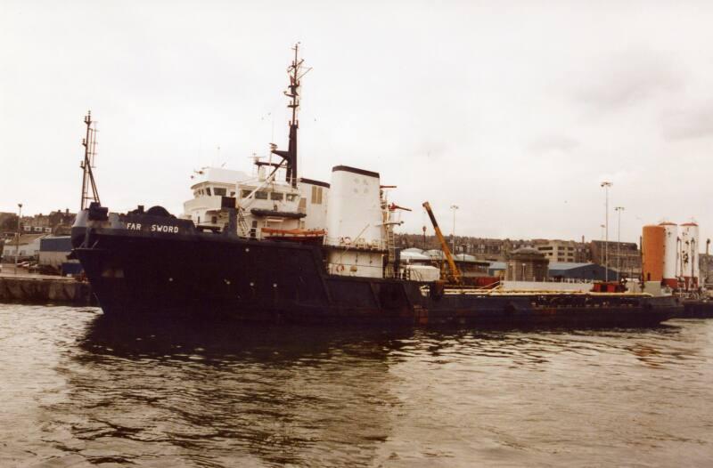 Colour Photograph Showing The Supply Vessel FAR SWORD In Aberdeen Harbour