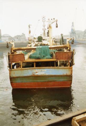 Colour Photograph Showing The Stern Of The Trawler 'dorothy Gray' In Aberdeen Harbour