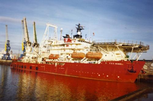 Colour Photograph Showing Subsea Well Servicing Vessel CSO SEAWELL In Aberdeen Harbour