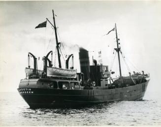 View showing starboard side of Godetia at sea