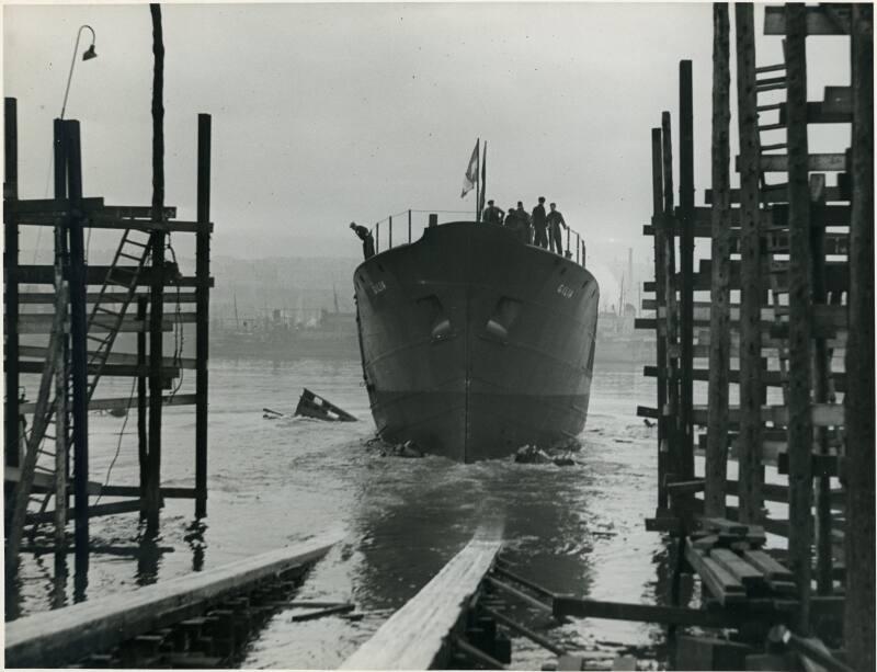 Black and white photograph showing launch of Gilia