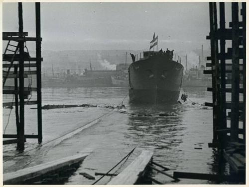 Black and white photograph showing launch of Gilia