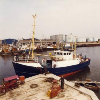 Colour photograph showing unidentified fishing vessel, possibly Jasirene