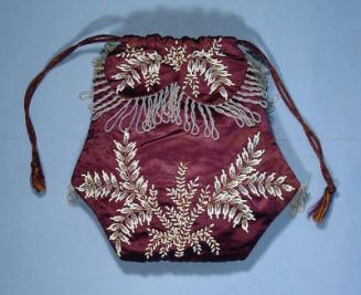 Purple Satin Beadwork Drawstring Bag