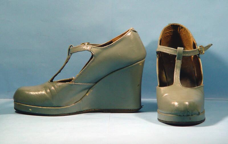 Pair of Grey Wedge Shoes 