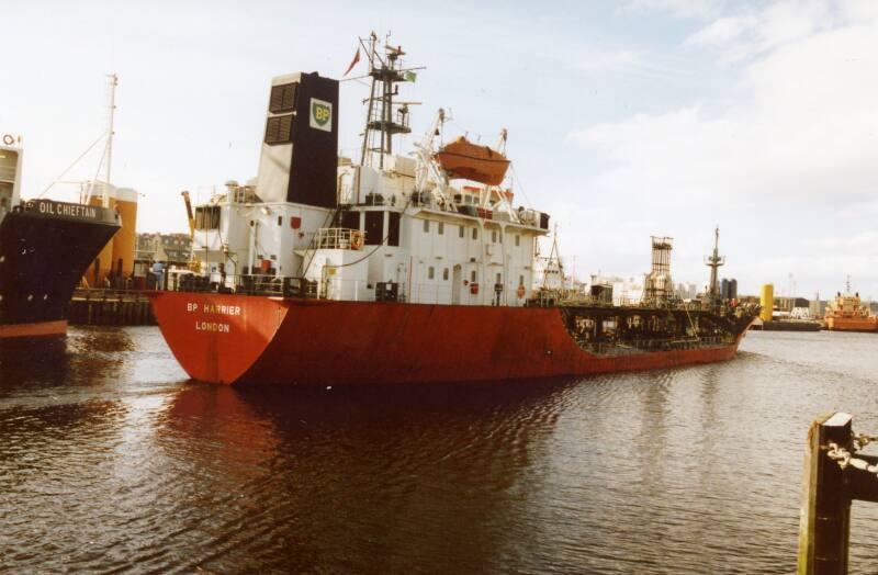 Colour Photograph Showing The Vessel 'bp Harrier' In Aberdeen Harbour