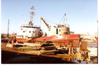 Colour Photograph Showing The Dredger 'ribble Sand' In Aberdeen Harbour