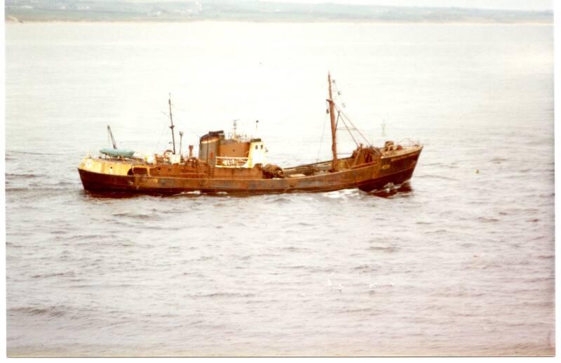 Colour Photograph Showing A Standby Vessel (Ex Trawler) Leaving Aberdeen