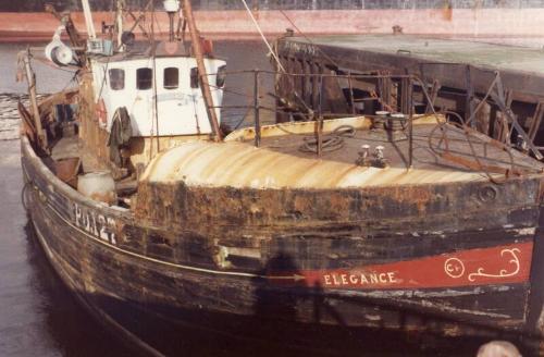 Colour Photograph Showing The Fishing Vessel 'elegance' Of Peterhead In Aberdeen Harbour