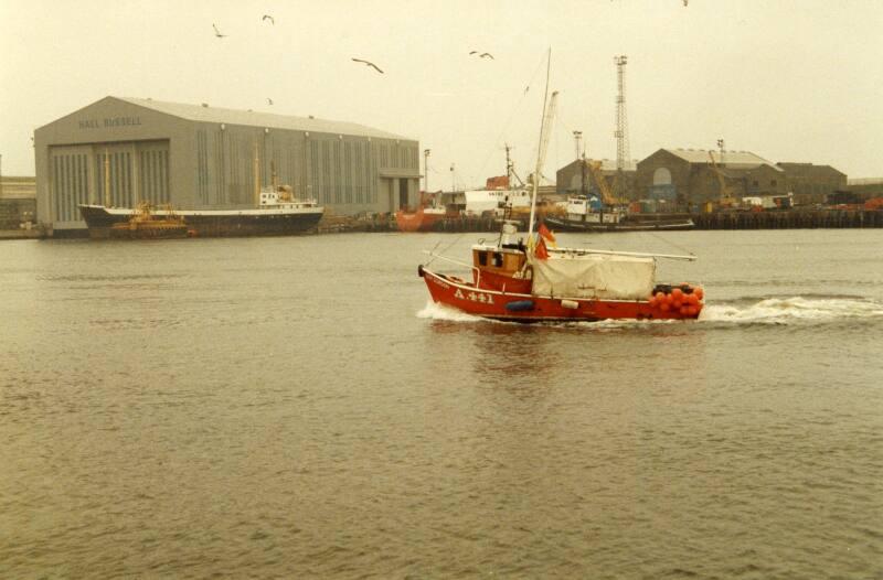 Colour Photograph Showing The Aberdeen Registered Fishing Vessel 'boy Gordon' In Aberdeen Harbour