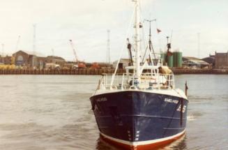 Colour Photograph Showing The Aberdeen Registered Fishing Vessel 'shielwood' In Aberdeen Harbour