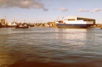 Colour Photograph Showing The Cargo/Passenger Vessel 'st Helenaafter Launching At Hall Russell