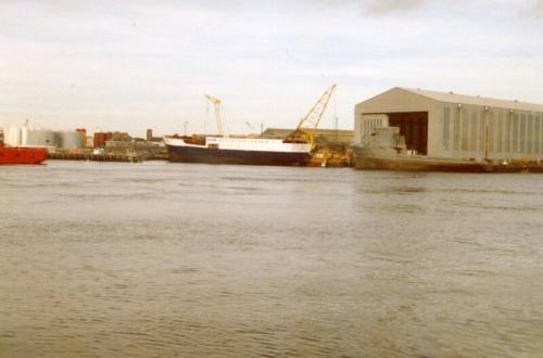 Colour Photograph Showng The Vessel 'st Helena' After Launch At Hall Russell