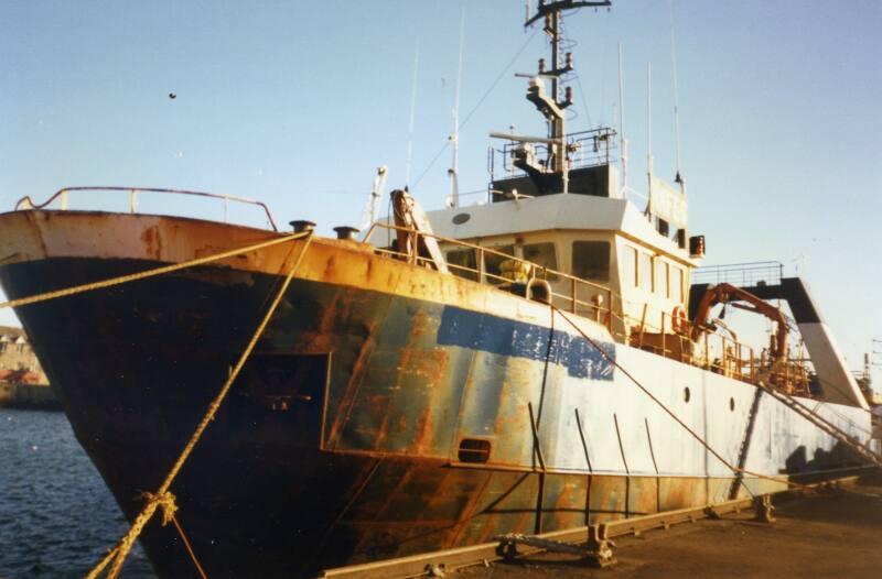 Colour Photograph Showing An Unidentified Trawler Tied Up At Aberdeen Harbour