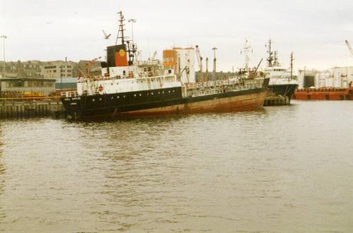 Colour Photograph Showing The Vessel 'shell Supplier' In Aberdeen Harbour