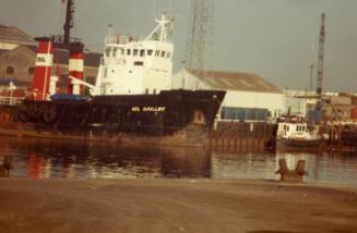 Colour Photograph Showing The Supply Vessel OIL DRILLER  In Aberdeen Harbour