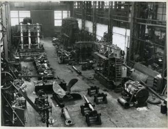 Photograph showing the Lewis shipyard engine shop