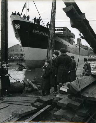 Photograph showing the launch of the coaster Cardiganbrook