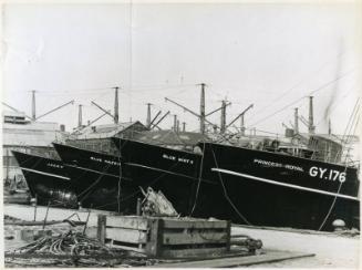 Photograph showing the trawlers Princess Royal, Blue Mist II, Blue Haze II and Jacky (Boston Firefly)