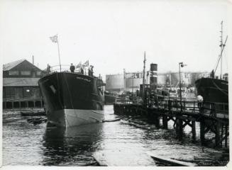 Photograph showing the launch of the trawler Star of Lathallan