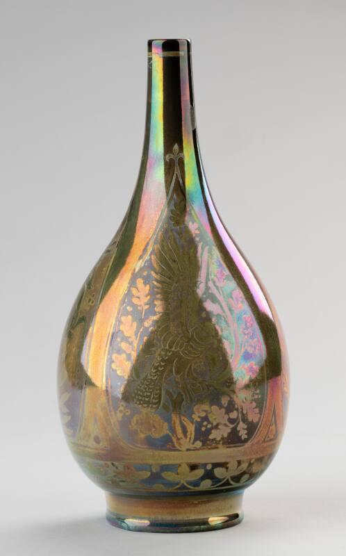 Lustre Vase and Deer