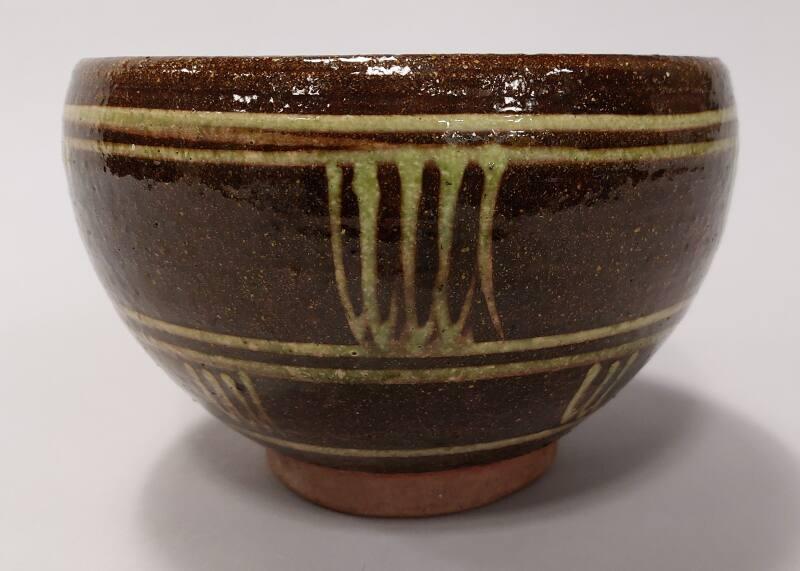 Earthenware Rose Bowl with Slipware Decoration